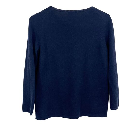 J. Crew Italian Cashmere Navy Blue Crewneck Pullover Sweater - Size XXS - Picture 2 of 6